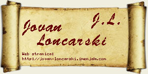 Jovan Lončarski vizit kartica